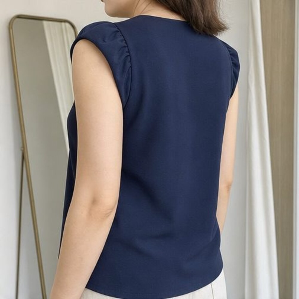 Navy Tunic Blouse - Picture 3 of 6